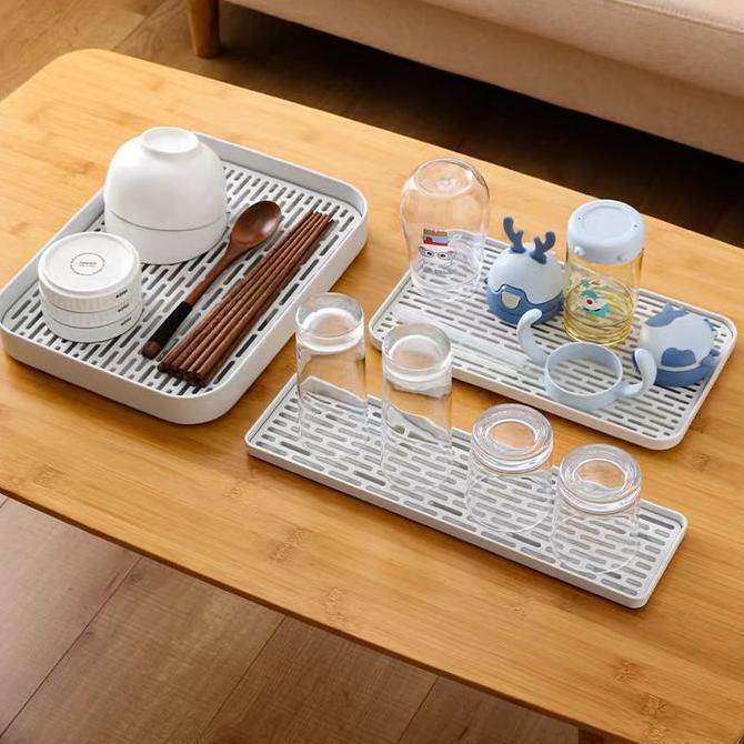 Nampan/Draining Board Tatakan Gelas dan Alat Makan alas cuci walnut tahan lama random piring FW