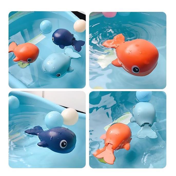 bagerstore44 - wndr mainan mandi bayi ikan ikan paus | mainan mandi air anak ikan paus | mainan air 