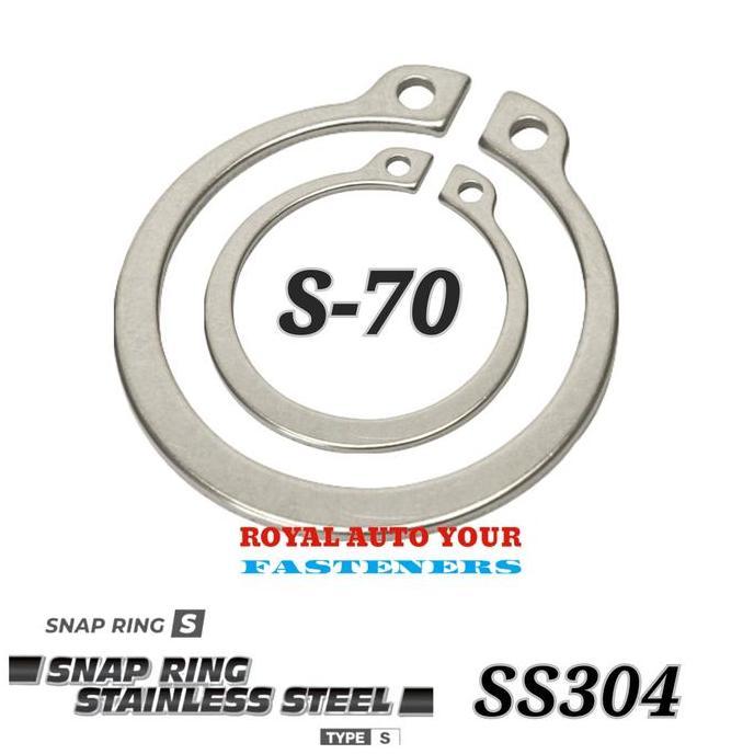 SS304 SNAP RING STAINLESS S70 EXTERNAL CIRCLIP - SNAPRING AS 70MM BMP27