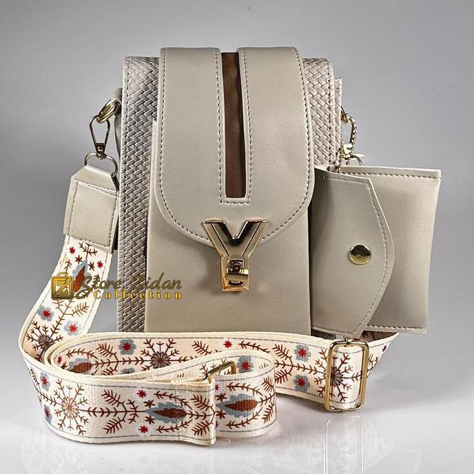 Donna- Zidan - Kagura Bag Tas Nita Dompet Bisa Untuk Muat 2 Handphone Selempang Kulit