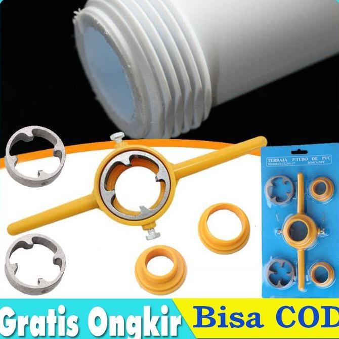 SWALLOWTAIL Alat Pembuat Ulir Pipa Kuning 6pcs Set Senai Pipa PVC Benang