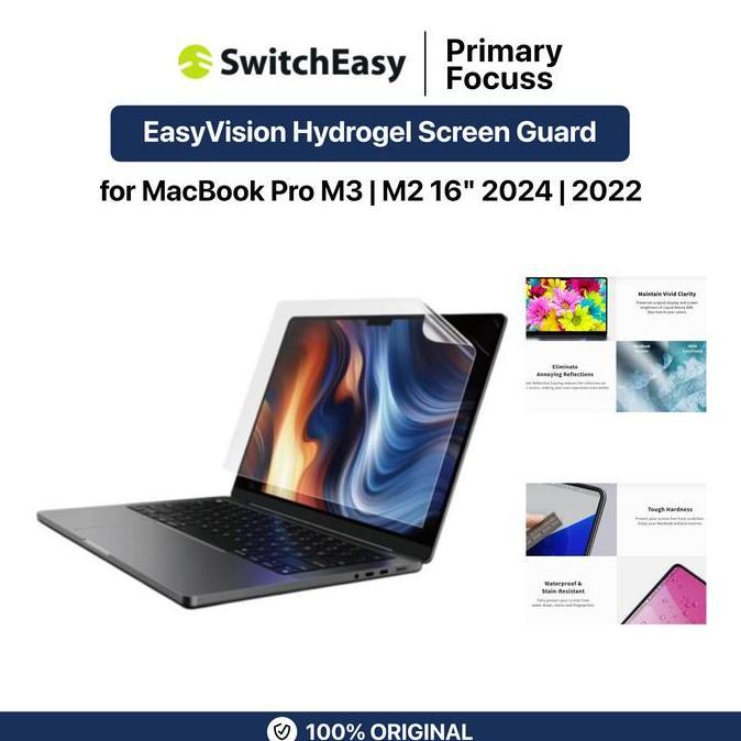 SWITCHEASY EASYVISION HYDROGEL SCREEN GUARD FOR MACBOOK PRO M3 M2 16 INCH 2024 2022 ANTI SCRATCH ANT