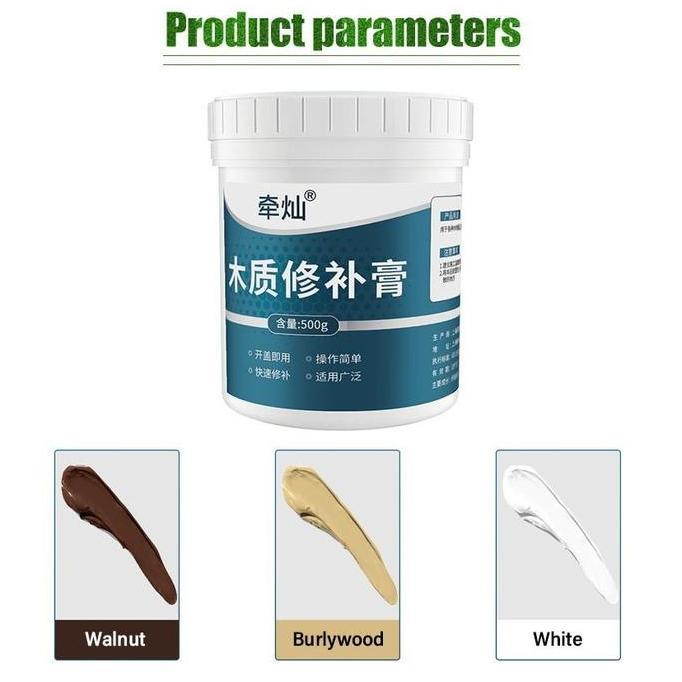 MORVENO 500 Gram Dempul Tusir HPL Krim Kayu Resin Plamir Perbaikan Penambal Furniture Meja Pintu Lem