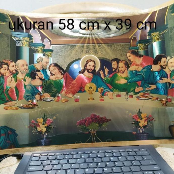 New- Pajangan Dinding Gambar 3D Mekah Perjamuan Kudus Bunda Maria Kaligrafi