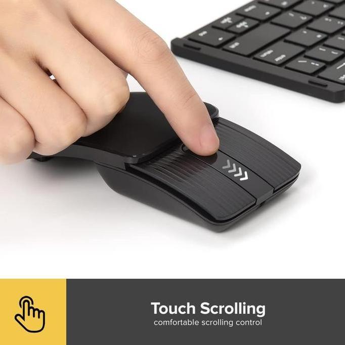 DELUX MF10 2IN1 FOLDABLE BLUETOOTH MOUSE LASER PRESENTER TOUCH SCROLL HARGA SPESIAL