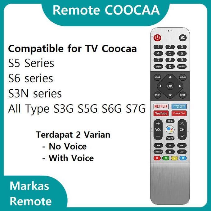REMOT REMOTE TV COOCAA ANDROID / SMART TV COOCAA S3G S5G S6G Voice/IR