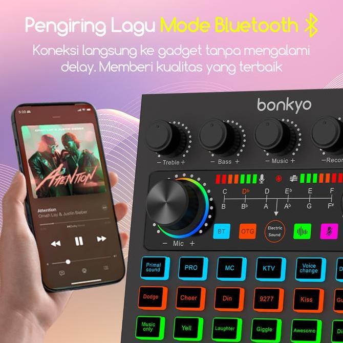 Domelinasoehartititik - Bonkyo Soundcard V8MAX Bluetooth Mixer Audio - Live Streaming & Karaoke Prof