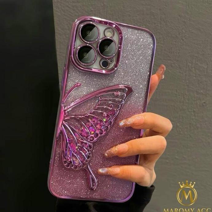 Casse- Compatible For 0Pp0 Case Luxury Glitter Butterfly A1K A11K A12 A15 A15S A16 A16S A17 A17K A18