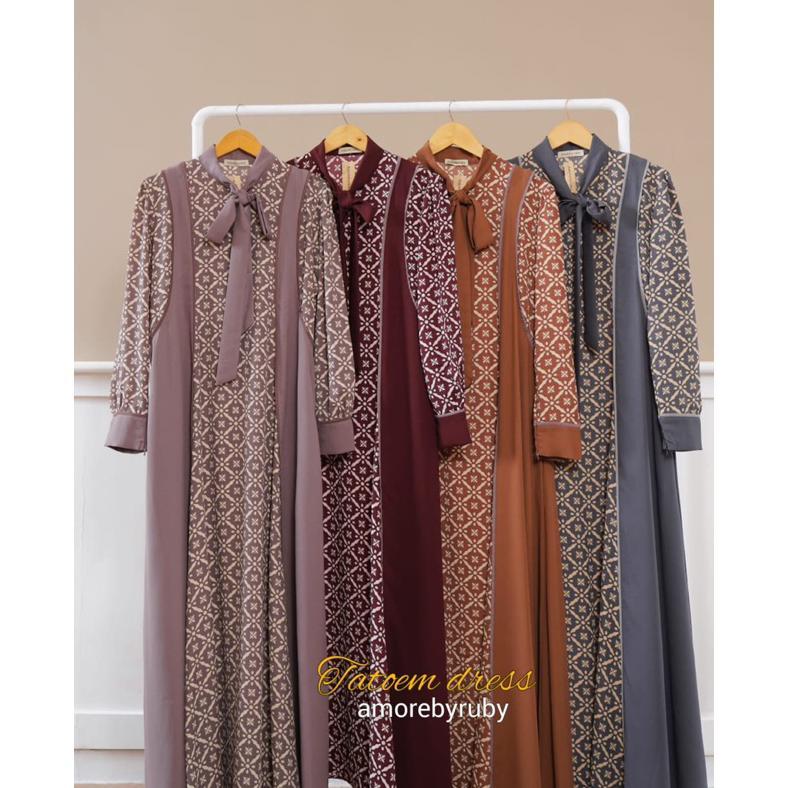 WAJIB PUNYA TATOEM DRESS AMORE BY RUBY GAMIS MOTIF TRIBAL BUSUI FRIENDLY NYAMAN ADEM KONDANGAN MEWAH