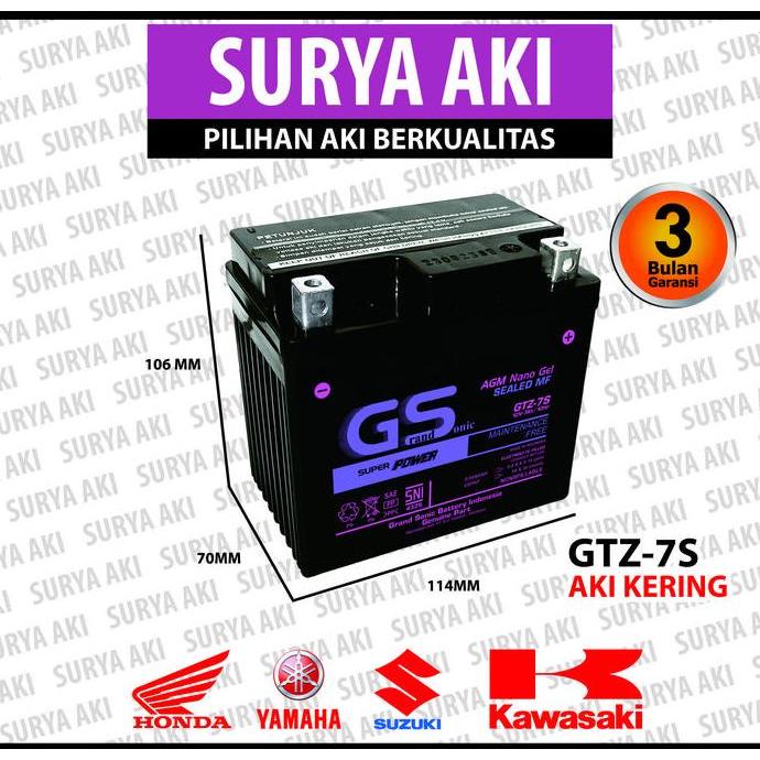 Aki Motor Gtz7S Mf Aki Motor Satria Fu Sonic Adv Nmax Harga Khusus
