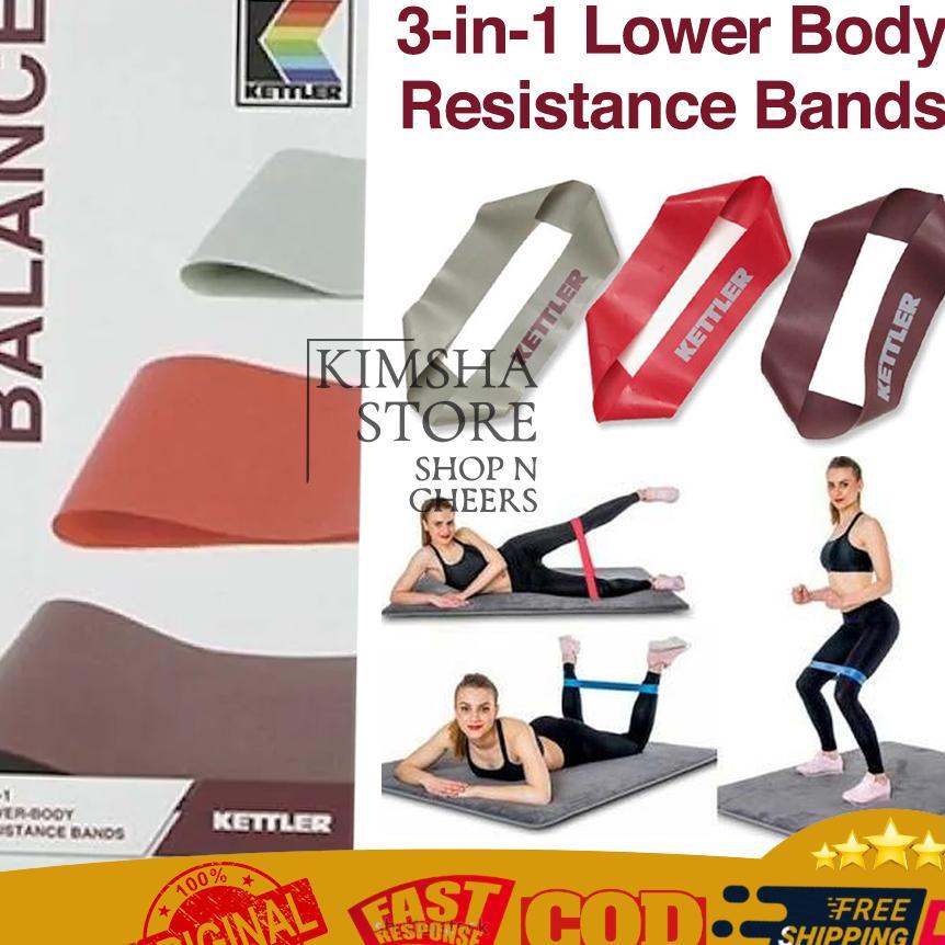 Kettler 3-In-1 Lower Body Resistance Bands Balance Yoga Pilates Health Gymnastics Sport Equipment 3I