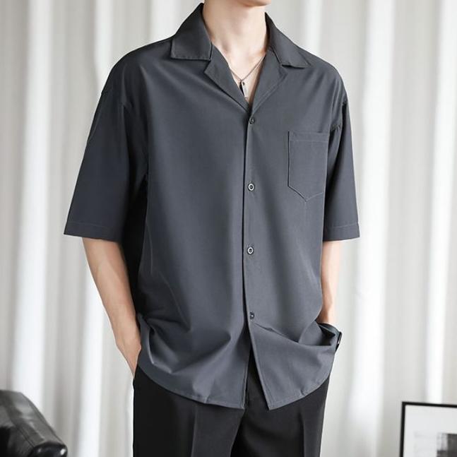 Baju Kemeja Hawai Polos Pria Wanita Hem Pantai Kerah Piayama Outfit Korean Style Kekinian