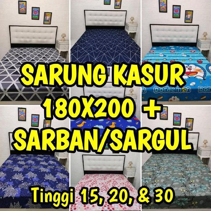 HARGA TERBAIK - Sprei Sarung kasur busa resleting Sarung kasur 180 x 200 Sprei Resleting busa Sarung