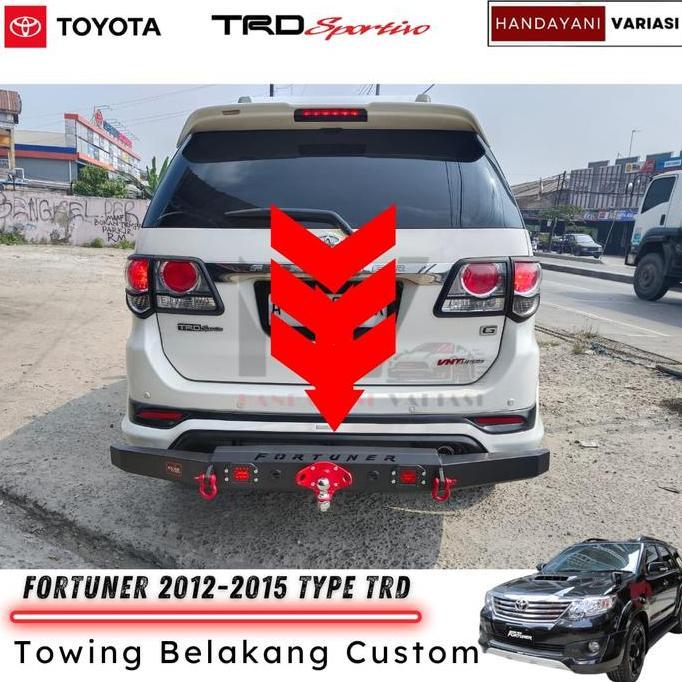 Towing Pengaman Bumper Belakang Toyota Fortuner TRD 2012 2015 Towing Custom Led