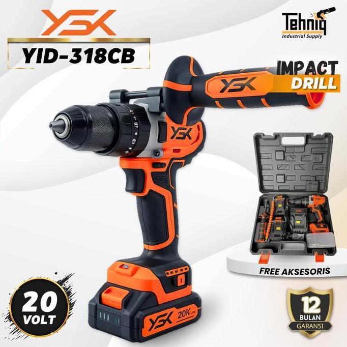 READY Yasuka YID-318CB Mesin Bor Batre / Impact Drill Cordless YID 318 CB