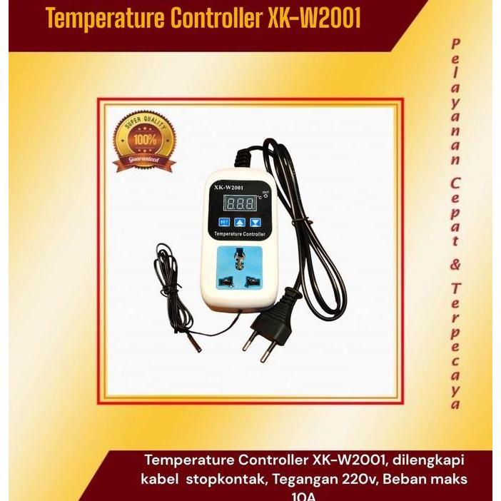 Temperature Controller, Thermostat with Switch, Stop Kontak, XK-W2001 [terbaik]