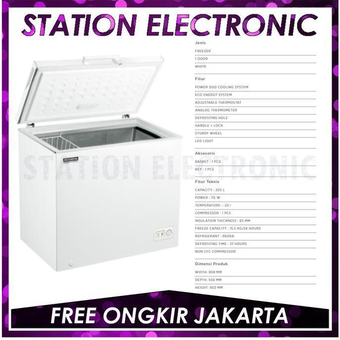 df_store3- MODENA CONSERVA - MD 0206 W / MD-0206W / MD0206W CHEST FREEZER 205L Diskon