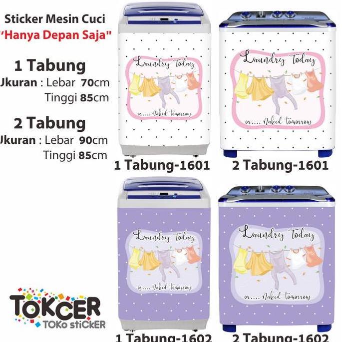 Pastipas- Stiker Mesin Cuci 1 Dan Tabung Laundry Today Sticker