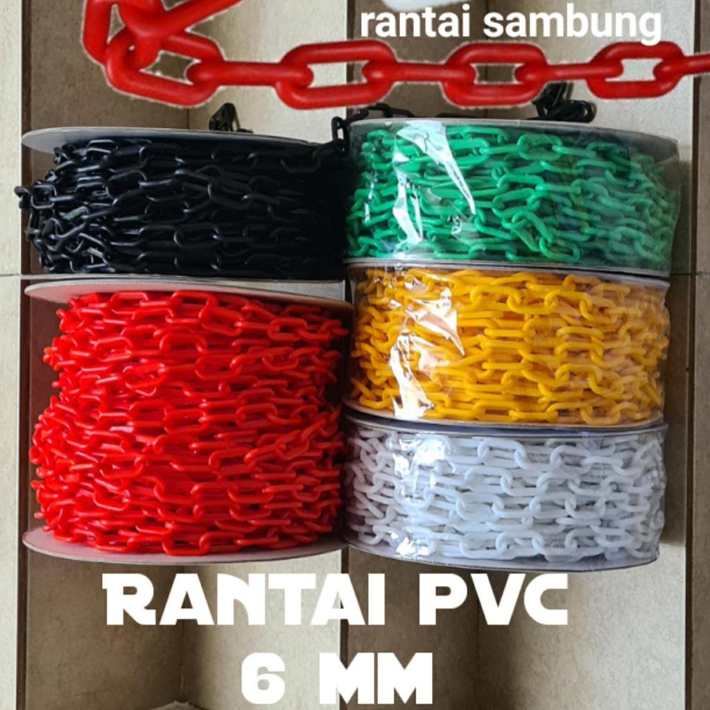 1 Roll rantai pvc 6mm per rol 25 meter grosir rante plastik jalan gantungan