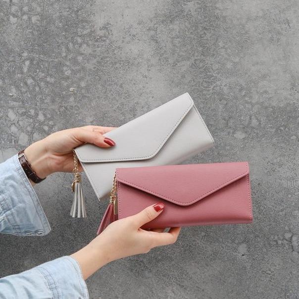 FAST DELIVERY Dompet Korea Lomenia Lipat Panjang Fashion Cewek Gantungan Hati LOD017