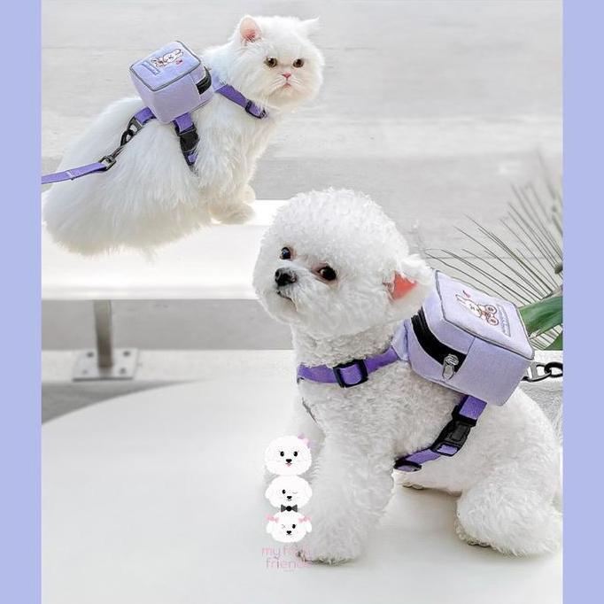 Tali tuntun lucu kucing anjing kecil backpack harness cats and dogs
