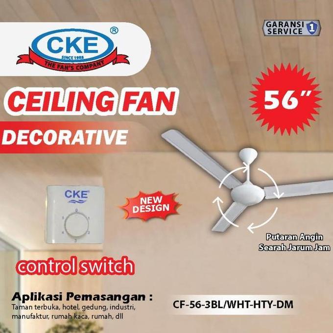CKE Ceiling Fan 56 Inch Kipas Angin Plafon Gantung Angin Sejuk Hemat Listrik