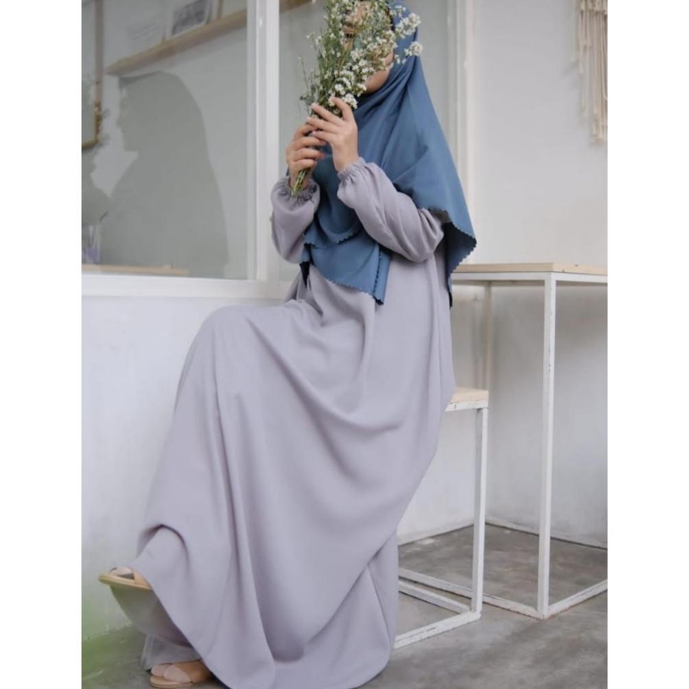CUCI GUDANG Gamis Polos Elegan Lengan Karet Modern Gamis Bandung2022
