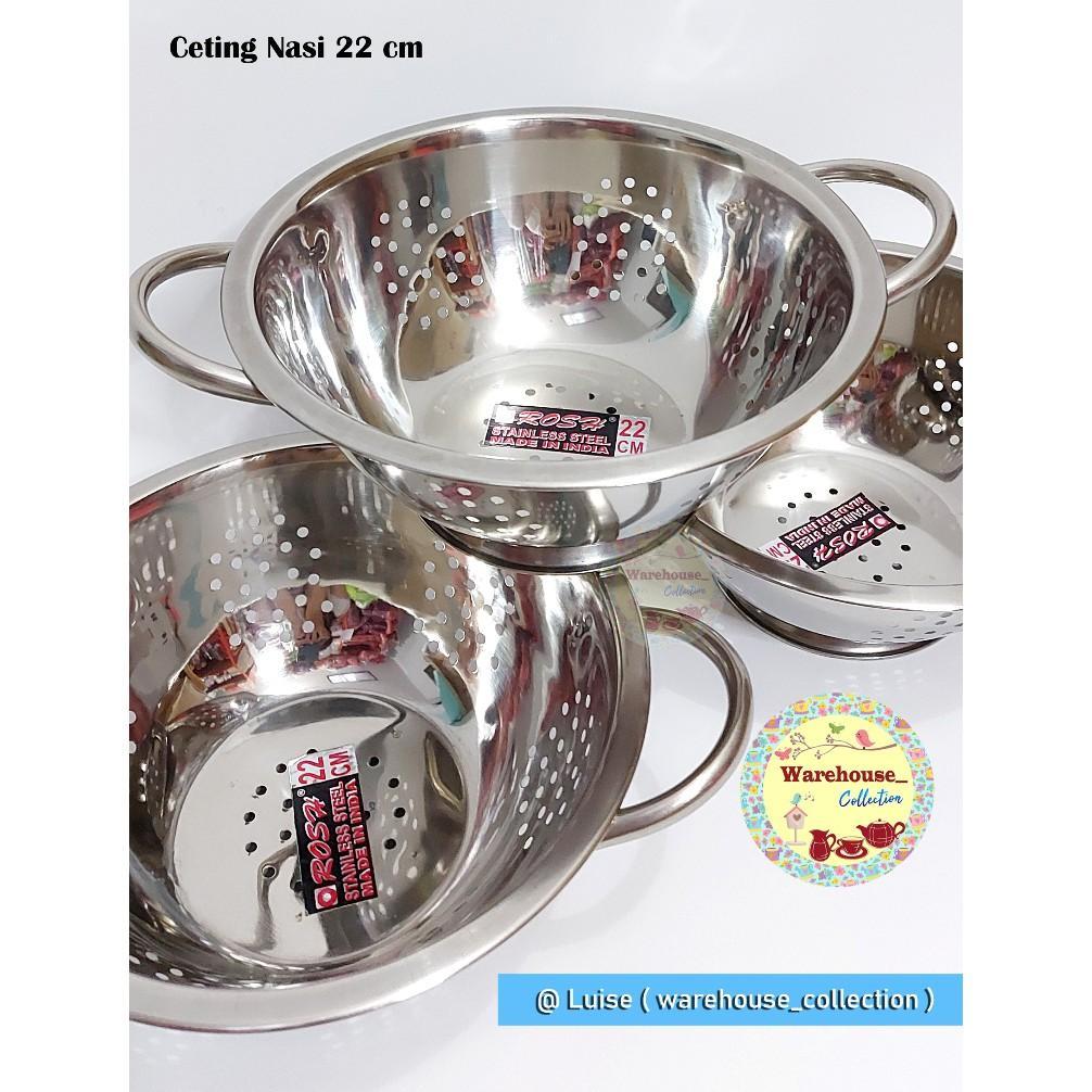 Sangku Nasi / Ceting Nasi Stainless Steel 24 Cm Rosh / Tempat Nasi Stainles Stell Tanpa Tutup