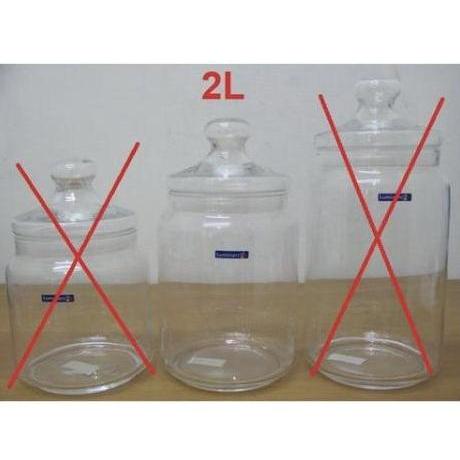 wasidijr- Toples Kaca Polos Luminarc Big Club Clear Jar besar 1.5 / 2 Liter 1.5L / 2L Kedap Diskon