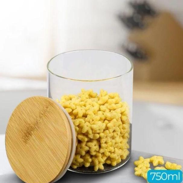Jar Glass w/ Bamboo Lid 750ml