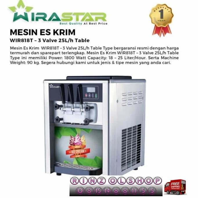 kyumkyung- MESIN ES KRIM WIRASTAR WIR-818T ICE CREAM 3 VALVE TABLE WIR818T Diskon