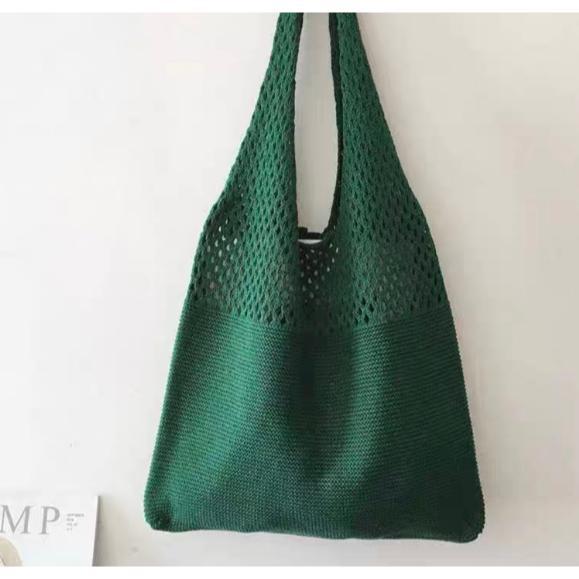 FLASH SALE Minzy - Tas Rajut Berongga Retro Korea / Maxi Knitted Bag / Tas Totebag Fashion Wanita Vi