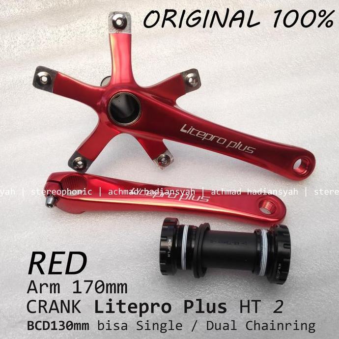 ORIGINAL LitePro Plus Crank Hollowtech II BISA untuk Single juga Dual