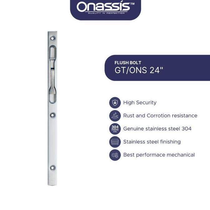 Onassis GRENDEL TANAM ONASSIS 24" Stainless Steel SUS 304 untuk Pintu Double High Security & Tahan K