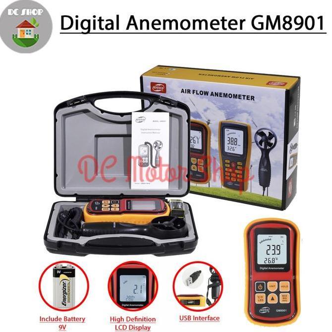 BENETECH GM8901 Digital Anemometer Wind Speed Air Meter Thermometer