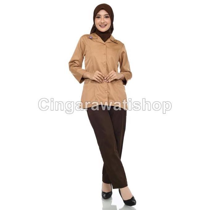 Set Seragam Pramuka Guru Wanita - Kemeja dan Pilihan Rok/Celana