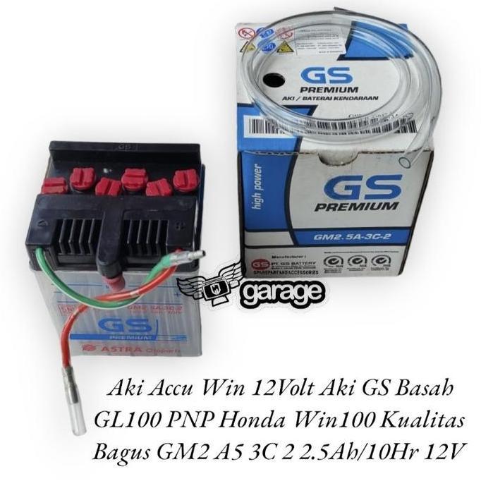 Aki Win 12Volt Accu Win 12Volt Aki Gs Basah Gl100 Pnp Honda Win100 Kualitas Bagus Gm2 A5 3C 2 2.5Ah/