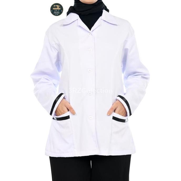 Baju Dinas Putih Wanita Baju PDH Putih PNS Cewek List Hitam