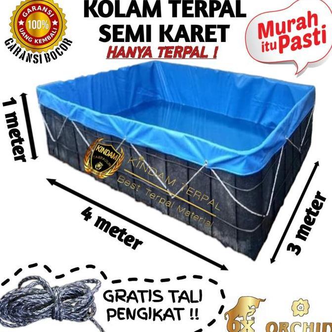 READY STOCK TERPAL KOLAM SEMI KARET 4X3X1 ORCHID OX BERGARANSI MURAH | KOLAM TERPAL IKAN LELE, NILA,