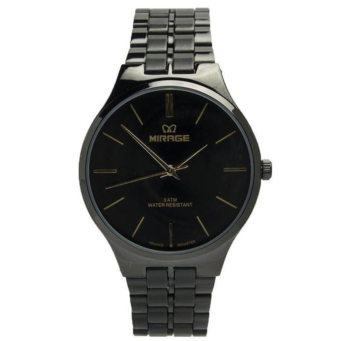 Orologi- Mirage Tch - Jam Tangan Analog Pria Model Elegant Meh Full Black 186 M Kaca Stainless Tches