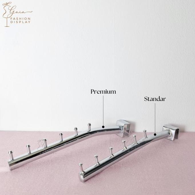 Pilihan- Hanger Suling Pipa Kotak / Suling Hanger Besi Chrome / Gantungan Baju