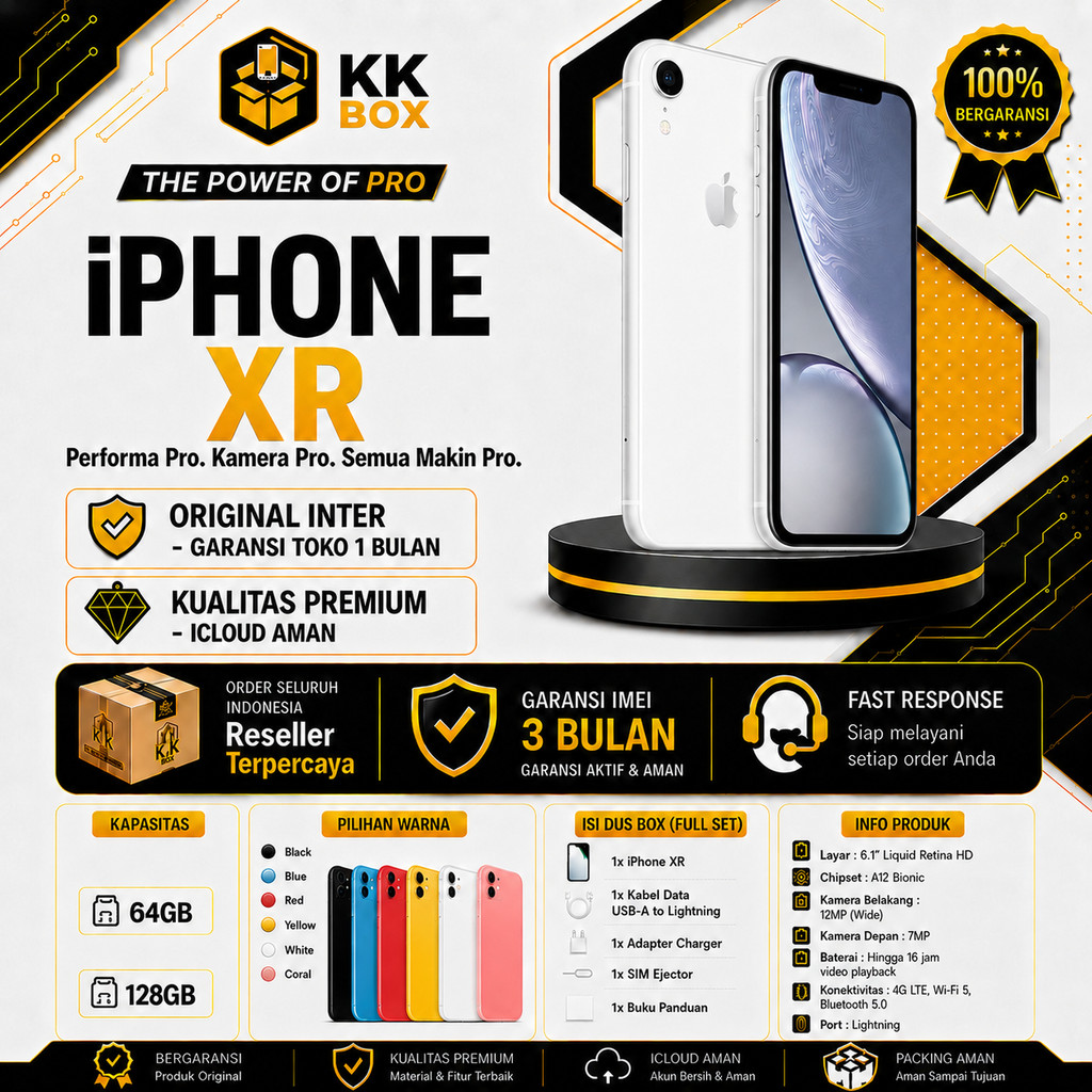 APPLE IPHONE XR 64GB 128GB  SECOND FULLSET MULUS ORIGINAL GARANSI