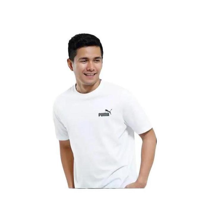 Sport- New- Kaos T-Shirt Puma Pria Ess Small Logo Tee Puma White 68085402