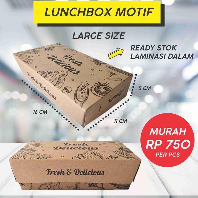 Garansi- Lunch Box Paper Motif Large /  Kotak Makan Motif Besar