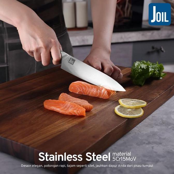 Terbaikproduk- Joil Pisau Dapur Utility Knife 15 Cm Material Stainless Steel Full Tang Tajam - Ng8