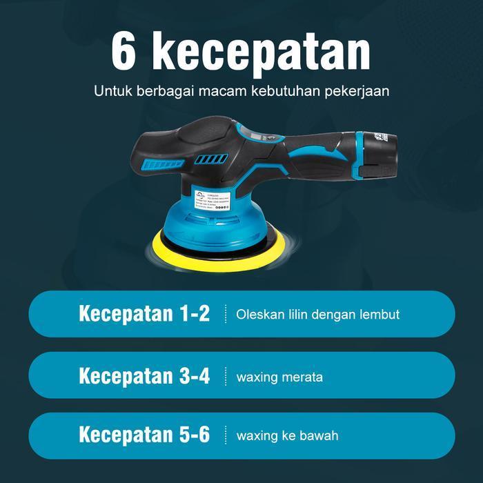 Cordless Mesin Poles 12V Polisher Machine 6" Multifungsi  Electronic polisher  body motor baterai me
