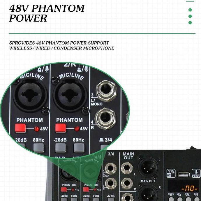 Larisjaminan- Aibedo Ak 4 /6/8 Saluran Mixer Audio Profesional Dapat Dihubungkan Ke Catu Daya Mobil 