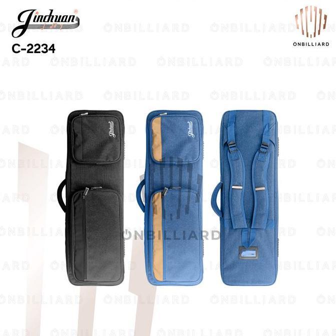 JINCHUAN C-2234 TAS STICK BILLIARD 3X4 CUE SOFT CASE 3 BUTT 4 SHAFT 7 LUBANG SEKAT KAIN BILLIARD BIL