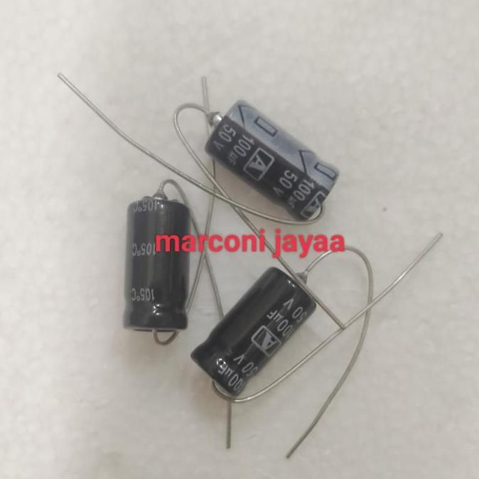 KAPASITOR 100UF 50V AXIAL ASLI