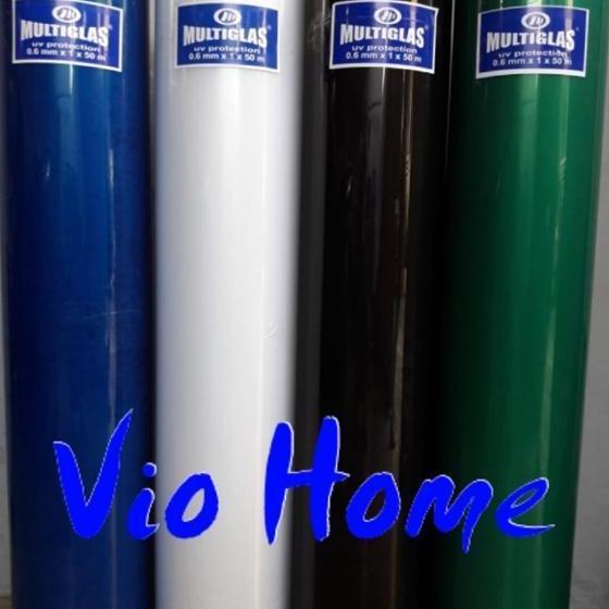 fiber viber plastik penutup pagar polos multiglas. harga per 1 meter